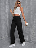 Toplot Cotton Solid Multi-Pocket Cargo Pant For Women (Wide-Leg-Cargo-5195-Black-34),Black,34,B0D9VLXBLN