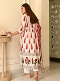 Gosriki Women'S Rayon Viscose Anarkali Printed Kurta With Pant & Dupatta (Mrigaya Cream-Gs_L_Cream_Large),Cream,,B0FDBDXRLQ