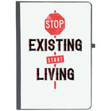 Udnag Ruled Notebook Diary Living | Stop Existing Start Living, [A5 80Pages 80Gsm]