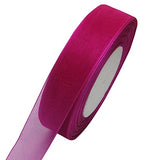 Chenkou Craft Solid Organza Ribbon 1 Roll 50 Yards Fuschia 1 (25mm) Craft Bow Party Christmas Decoration Packing Ribbons (Fuschi