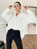 Leriya Fashion Oversized Shirt For Women | Shirt For Women Stylish Western | Long Shirt For Women (Small, White)