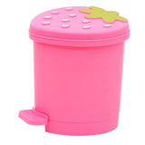 STOBOK Car Accessories Strawberry Trashcan Desktop Trash Can, Strawberry Trash Can Tiny Garbage Can with Swing Lid Mini Countert