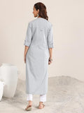 Libas Women'S Cotton Blend Solid Straight Kurta (29335O_Blue