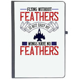Udnag Ruled Notebook Diary Airforce | Flying Without Feathers Is Not Easy My Wings Have No Feathers, [A5 80Pages 80Gsm]