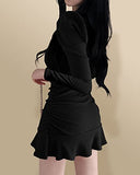 Eyebogler Womens Solid Fit & Flare Dress Black,BlackApparel,M
