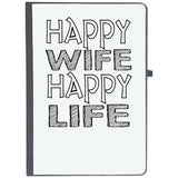 Udnag Ruled Notebook Diary Couple | Happy Wife Happy Life, [A5 80Pages 80Gsm]