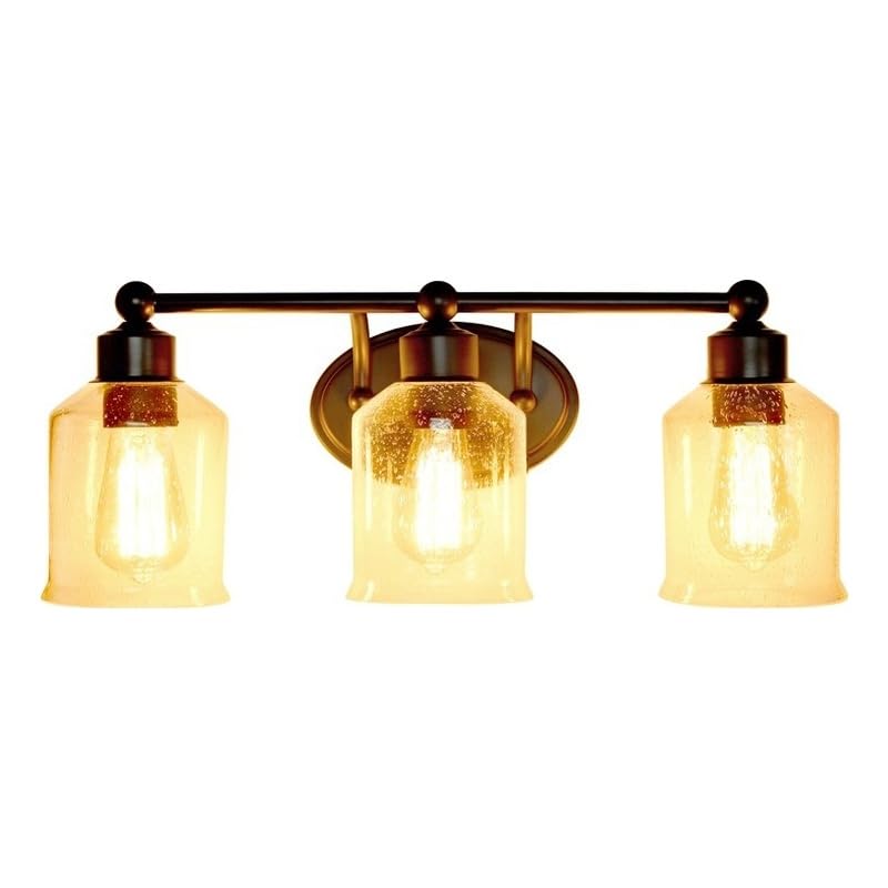 All The Rages Studio 3-Light Metal & Glass Vanity Fixture In Black/Clear