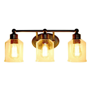 All The Rages Studio 3-Light Metal & Glass Vanity Fixture In Black/Clear