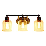 All The Rages Studio 3-Light Metal & Glass Vanity Fixture In Black/Clear