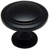 10 Pack - Cosmas 5560FB Flat Black Cabinet Hardware Round Knob - 1-1/4 Diameter
