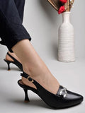 Shoetopia Women'S Block Heel Pumps Black,Black,4,B0D14CB5C7