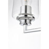 Living District Ronnie 2-Light Iron & Glass Bath Sconce In Chrome/Clear