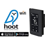 KING K901B Hoot WiFi Line Voltage Smart Programmable Thermostat, 120/208/240V, Single Pole, Black