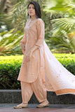 Anni Designer Women'S Rayon Blend Hand Block Printed Straight Kurta With Pant & Dupatta (Ragsri Peach-Vks02_M_Peach_Medium),Peach,M,,,