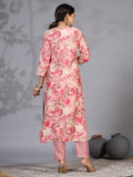 Anni Designer Women'S Rayon Blend Straight Printed Kurta With Pant (Nissu Pink_L_Pink_Large),Pink,L,Rayon Blend,Regular,Kurta