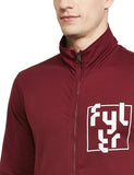 Fyltr Men'S Casual Stand Collar Jacket With Rib Details - Full Zipper | Full Sleeve Branding | Casual Winterwear For Men,Berry Cherry,Berry Cherry,2Xl