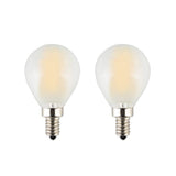 OPALRAY 2W Dimmable Mini Globe G45/G14 LED Bulb, Frosted Glass Housing, E12 Small Candelabra Base Lamp, Warm White 2700K 200Lm, 