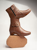 Shoetopia Women'S Flat Boots 6 Uk Brown,Brown,6,B0BSC4QLVQ
