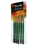 Fine Art Painting Flat Brushes Set (Set Of 7) Multi Color(Plastic)