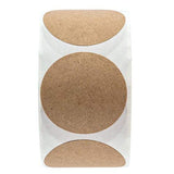 1.5 Natural Brown Kraft Stickers/500 Labels per Roll/Permanent Adhesive