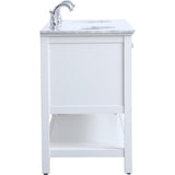 Elegant Decor Metropolis 60 Double Sink Marble Top Bathroom Vanity In White