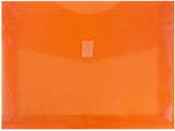 JAM PAPER Plastic Expansion Envelopes with Hook & Loop Closure - Letter Booklet - 9 3/4 x 13 with 2 Inch Expansion - Orange - 3/