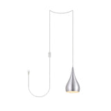 Living District Nora 1-Light Mid-Century Aluminum Pendant In Burnished Nickel