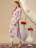 Gosriki Women'S Cotton Blend Straight Printed Kurta With Pant (Aria Multi-Gs_Xl_Multi_X-Large) Multicolour,Multicolour,,B0D2NDVDS9