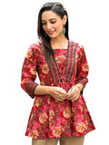 Leriya Fashion Solid Regular Fit Women TOP (LF-W.TOP-W2221_RED,Red
