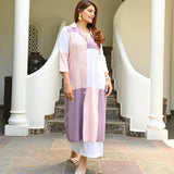 Gosriki Women'S Rayon Viscose Shirt Collar Regular Kurta With Palazzo (Vejal Purple-Gs_Xxl_Purple_Xx-Large),Purple,2,B0DVPCNS1G