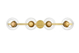 Living District Rogelio 4-Light Iron & Glass Bath Sconce In Brass/Clear