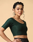 Toplot Cotton Blend Lycra Stretchable Readymade Blouses Pack Of 2 (Combo-5058-Cof-Gre-44),Coffee-Green,44,B0CV59X865