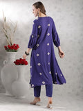 Gosriki Women'S Rayon Blend Anarkali Printed Kurta With Pant (Anveshi Begani-Vks03-Gs_M_Begani_Medium),Begani,,B0DJWFB1PD