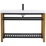 Elegant Decor Raya 48 Single Resin Top Metal Bathroom Vanity In Gold And Black