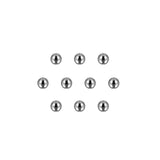 HARFINGTON 10pcs Beads 5mm Stainless Steel 2.5mm Hole Dia Bead for DIY Crafts, Silver Tone