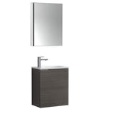 Fresca Valencia 20 Gray Oak Wall Hung Modern Bathroom Vanity W/Medicine Cabinet - Faucet Sold Separately