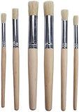 Levin Stencil Brushes Set, 6 Pcs Natural Bristle Wooden Handle Template Brushes for Wood Wall Model House Painting, Stencil Proj