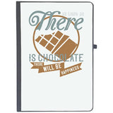 Udnag Ruled Notebook Diary Chocolate | As Long As There Is Chocolate, There Will Be Happiness, [A5 80Pages 80Gsm]