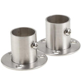 Heavenglow 4Xchrome Tube Pipe Rotating Wardrobe Clothes Garment Rail End Socket 46 X 30Mm| Braces & Brackets
