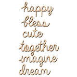 Bnf 2x6pcs Creative Wood Words Alphabets Happy Together for Family Tree Home Decor