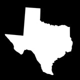 Texas State Silhouette 6 Vinyl Sticker Car Decal (6 White)