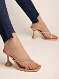 Shoetopia Women'S Platform Heel Sandal-Eu41 /Uk8,Rose-Gold,8,B0CQLKMZ42