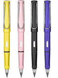 ALI SHIPPING Reusable Everlasting Inkless Pencils Portable Replaceable Graphite Nib Eternal Erasable Metal Writing Pens Triang