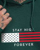 ADRO Hoodies for Men 320 GSM Soft Cotton Hoodie Fabric Long Lasting Printed Hoodies for Winter | Mens Hoodies | Sweatshirt for Men|H24-FLAG-GRN-S Green,Green