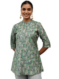 Libas Women'S Silk Blend Printed Straight Kurtis (58160O_Green