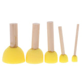 ATORSE 5Pcs/Set Kids Sponge Paint Brush Wooden Handle Children Painting Graffiti| Crafts|Art Supplies|Painting Supplies|Artists