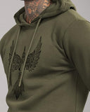 Adro Men'S Cotton Neck Hooded Sweatshirt (H24-Bird-Ol_Olive