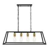 Living District Resolute 4-Light Metal Pendant In Brass/Black