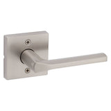 Kwikset Lisbon Dummy Door Handle, Single Sided Lever for Closets, French Double Doors, and Pantry, Satin Nickel NonTurning Reve