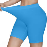 KYDA Women's Anti Bacterial Cycling Shorts Under Skirt Biker Shorts High Waist Stretchable Yoga Shorts & Gym Workout Skin Fit Shorties(Blue_S),Blue
